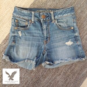American Eagle Outfitters Super Stretch Jean Hi-Rise Shortie, Women's Size 0🦅